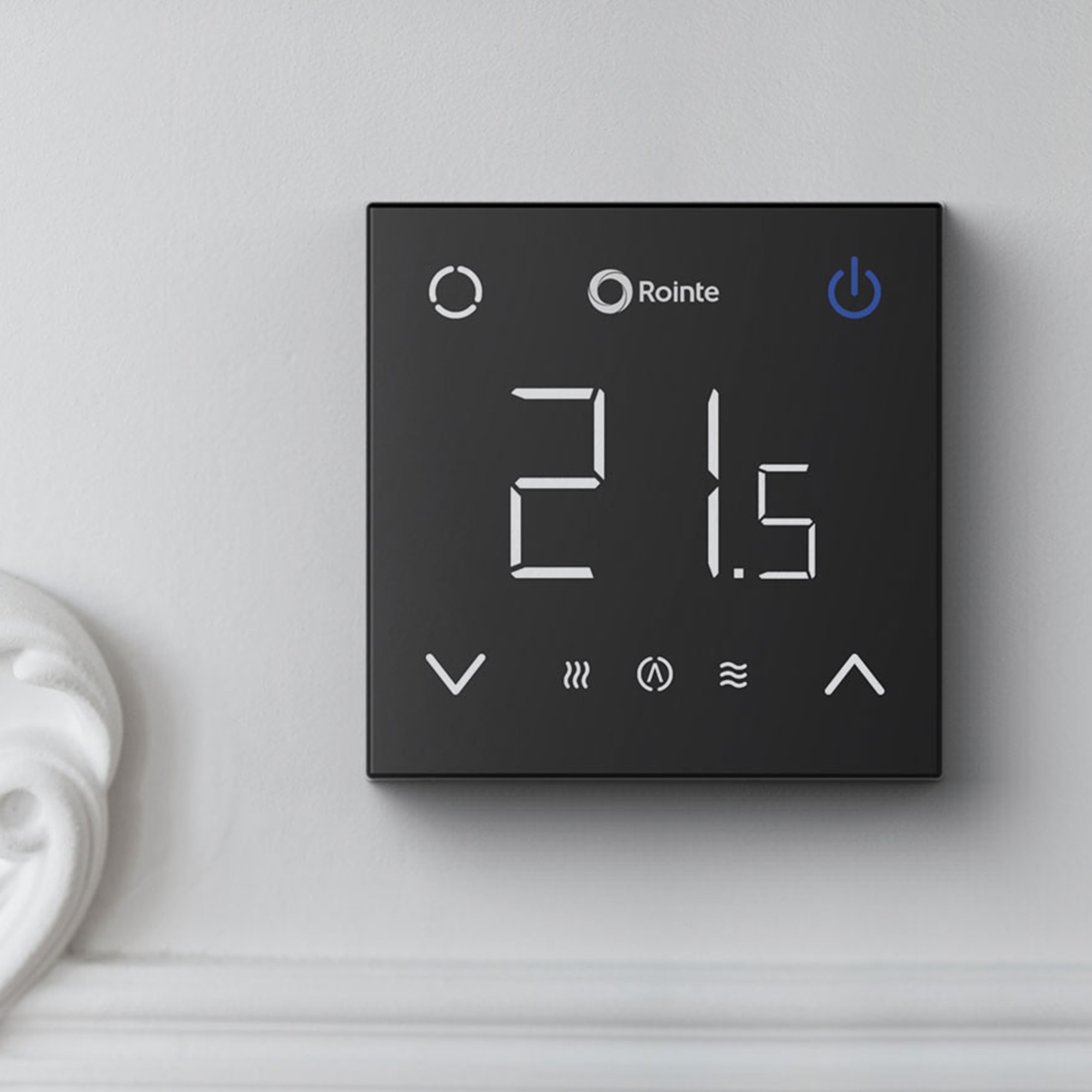 Rointe CT thermostat in black for underfloor heating control