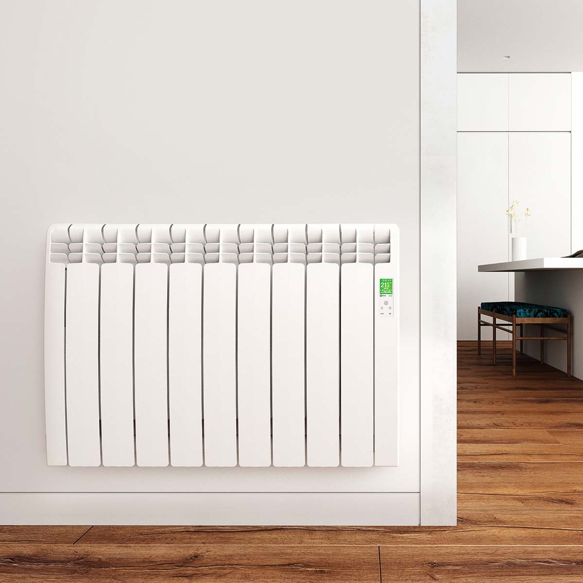 Rointe D Series radiator aluminium oil filled with wifi capability in white