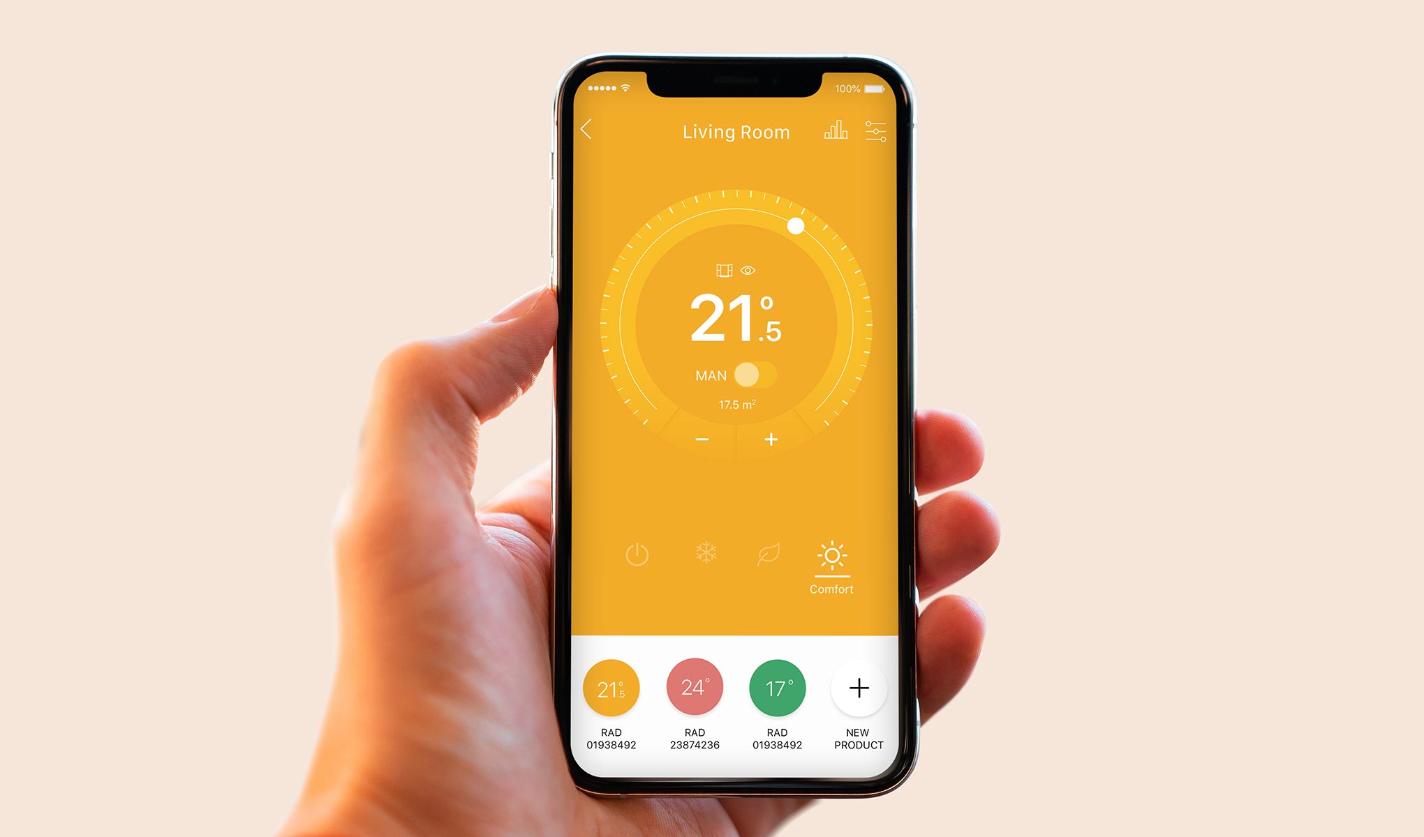 Rointe Connect smart app for home heating control over temperature, cost and consumption