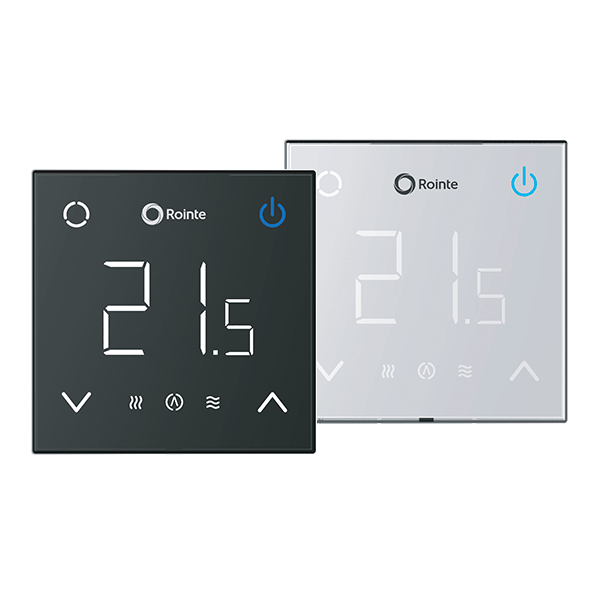 Rointe CT thermostat in white and black. Available in WiFi or non WiFi models.