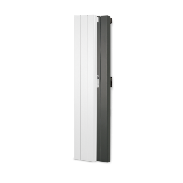 Rointe Palaos tall vertical radiators in white and black with 3 heating elements