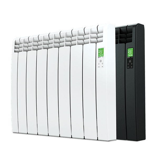 Rointe D Series 7 element wifi aluminium oil filled radiator in white and black